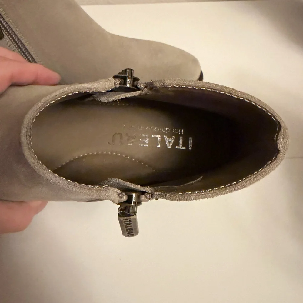 ITALEAU | Waterproof Foliana Booties Taupe Lavato Size 36 Made in Italy